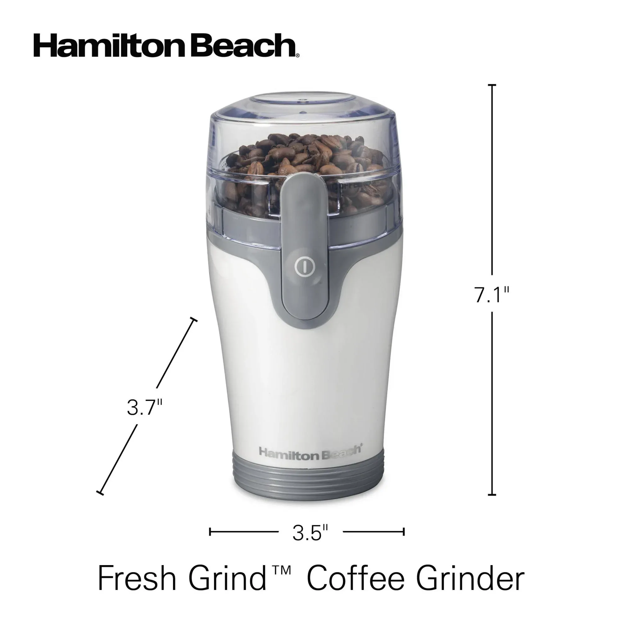 Hamilton Beach Fresh Grind Electric Coffee Grinder, White - Image 6
