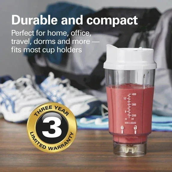 Hamilton Beach Personal Blender for Smoothies with 2 Travel Jars and Lids, White - Image 3