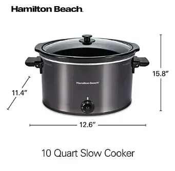 Hamilton Beach Slow Cooker, 10 Quart Capacity - Image 3
