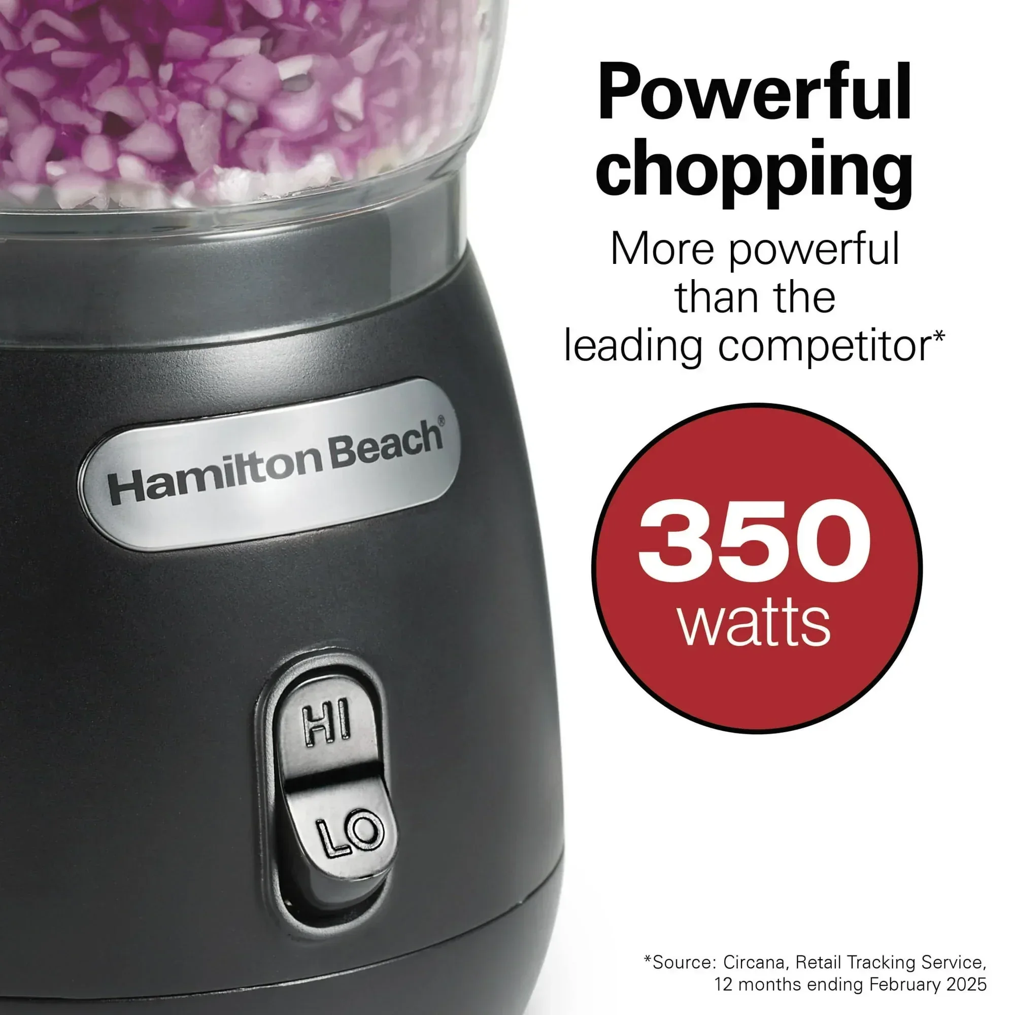 Hamilton Beach Stack & Press 2 Speed Food Chopper & Mini Food Processor, 3-Cup, Black - Image 5