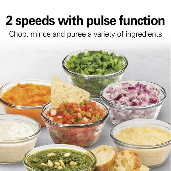 Hamilton Beach Stack & Press 2 Speed Food Chopper & Mini Food Processor, 3-Cup, Black - Image 6