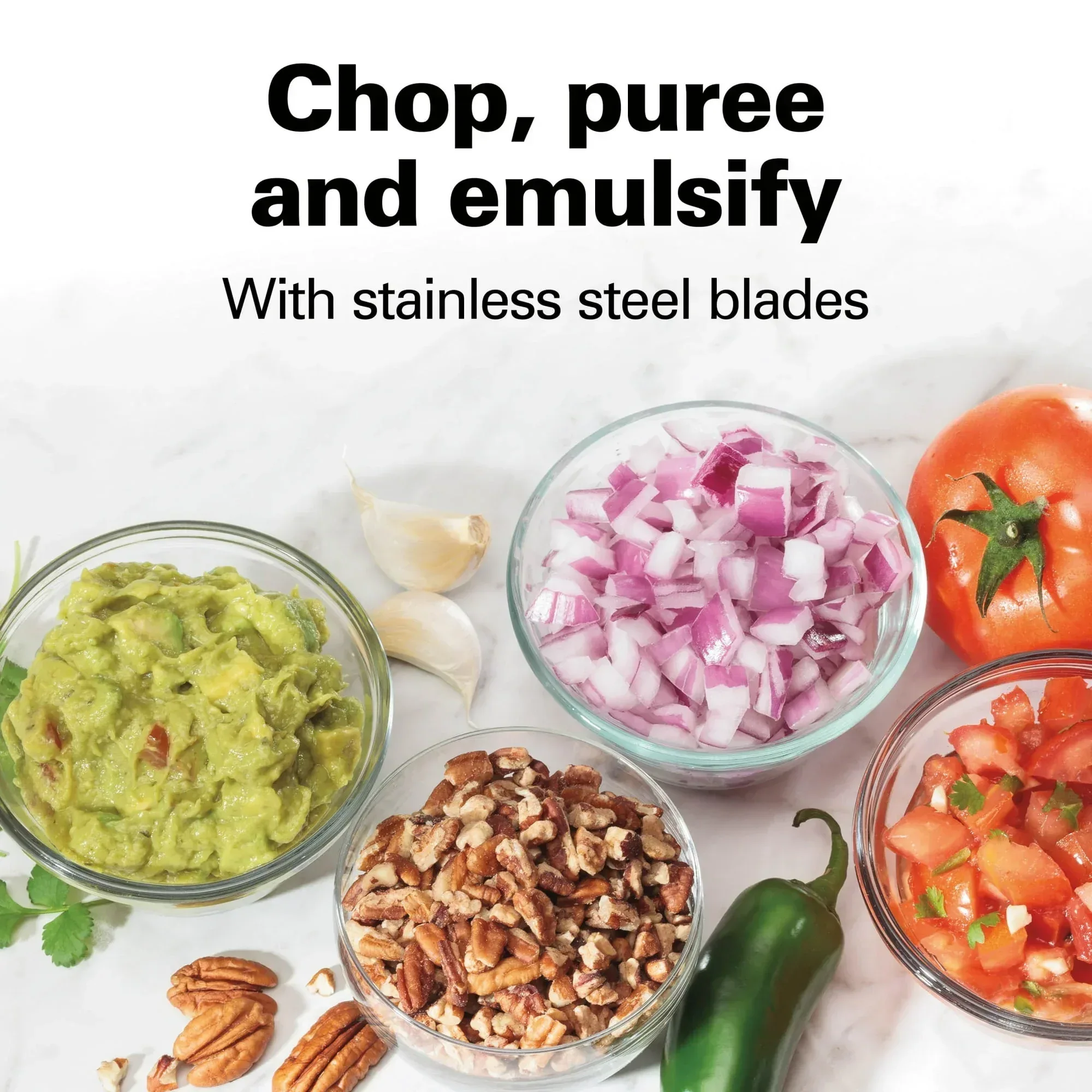 Hamilton Beach Stack & Press Electric Food Chopper & Mini Food Processor, 3-Cup, Black - Image 3