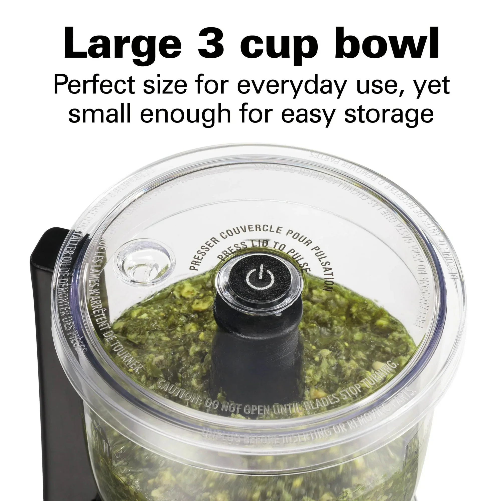 Hamilton Beach Stack & Press Electric Food Chopper & Mini Food Processor, 3-Cup, Black - Image 5