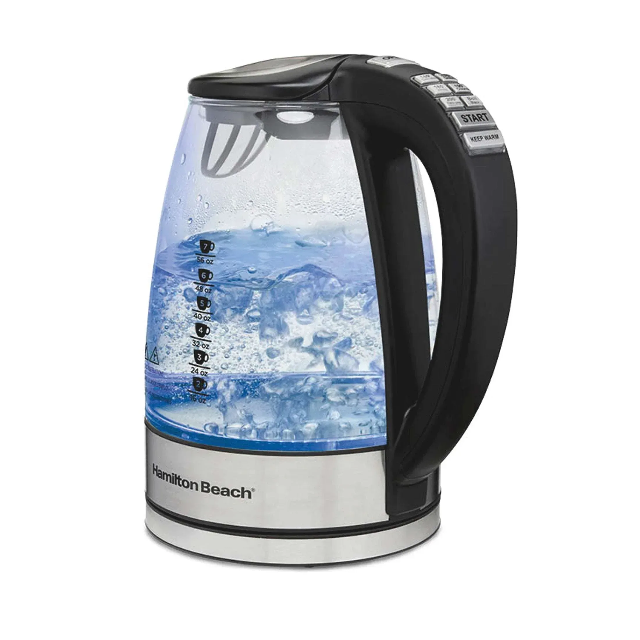 Hamilton Beach Temperature-Control Electric Glass Kettle, Tea & Water Kettle, 1.7L with Auto Shutoff and Ultra-Fast Heating
