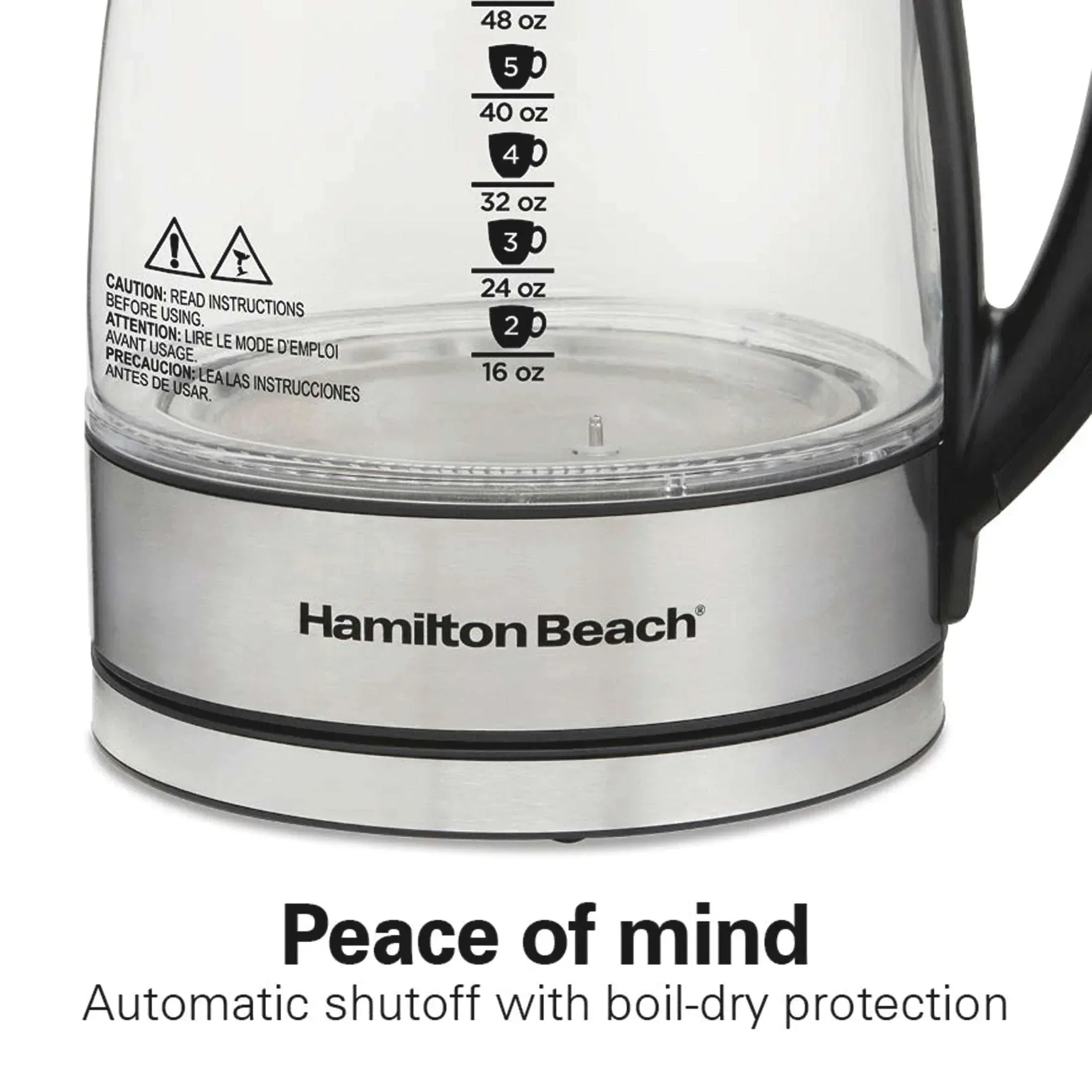 Hamilton Beach Temperature-Control Electric Glass Kettle, Tea & Water Kettle, 1.7L with Auto Shutoff and Ultra-Fast Heating - Image 3