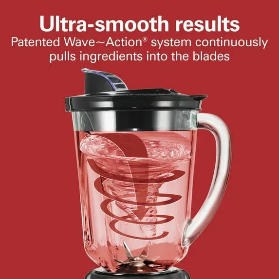 Hamilton Beach Wave Action Blender for Kitchen, 48 oz Jar for Smoothies and Shakes, Black - Image 3