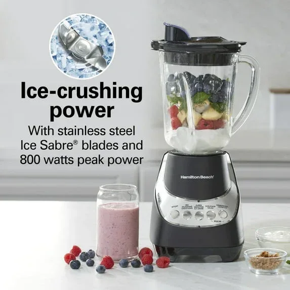 Hamilton Beach Wave Action Blender for Kitchen, 48 oz Jar for Smoothies and Shakes, Black - Image 7