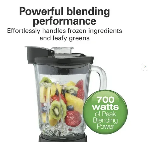 Hamilton Beach Wave Action Blender for Shakes and Smoothies, 48 oz. capacity, Glass Jar, Black, 53521 - Image 3
