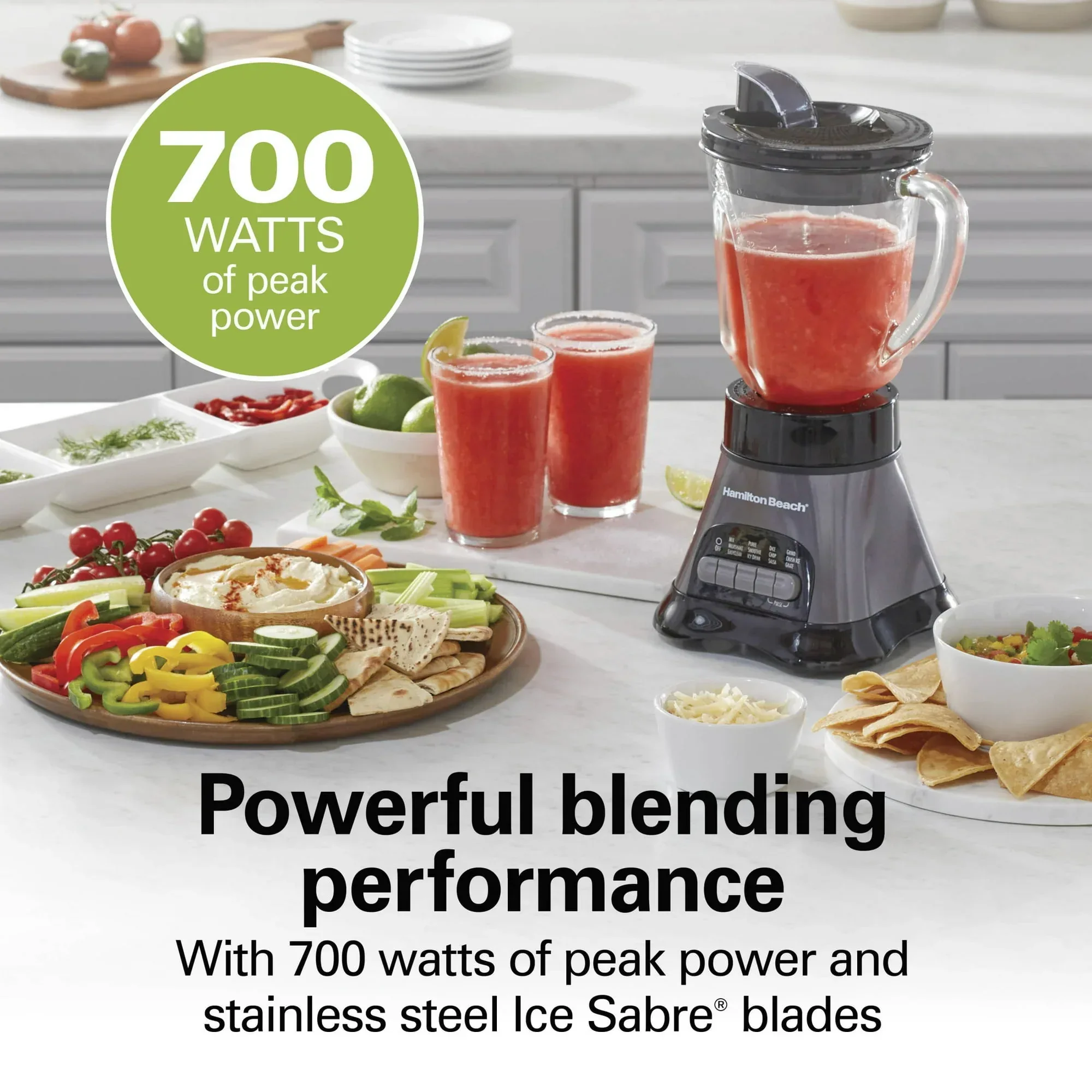 Hamilton Beach Wave Crusher Smoothie Blender for Kitchen, 40 oz Jar for Smoothies and Shakes with Blend-in Travel Jar, Black - Image 2