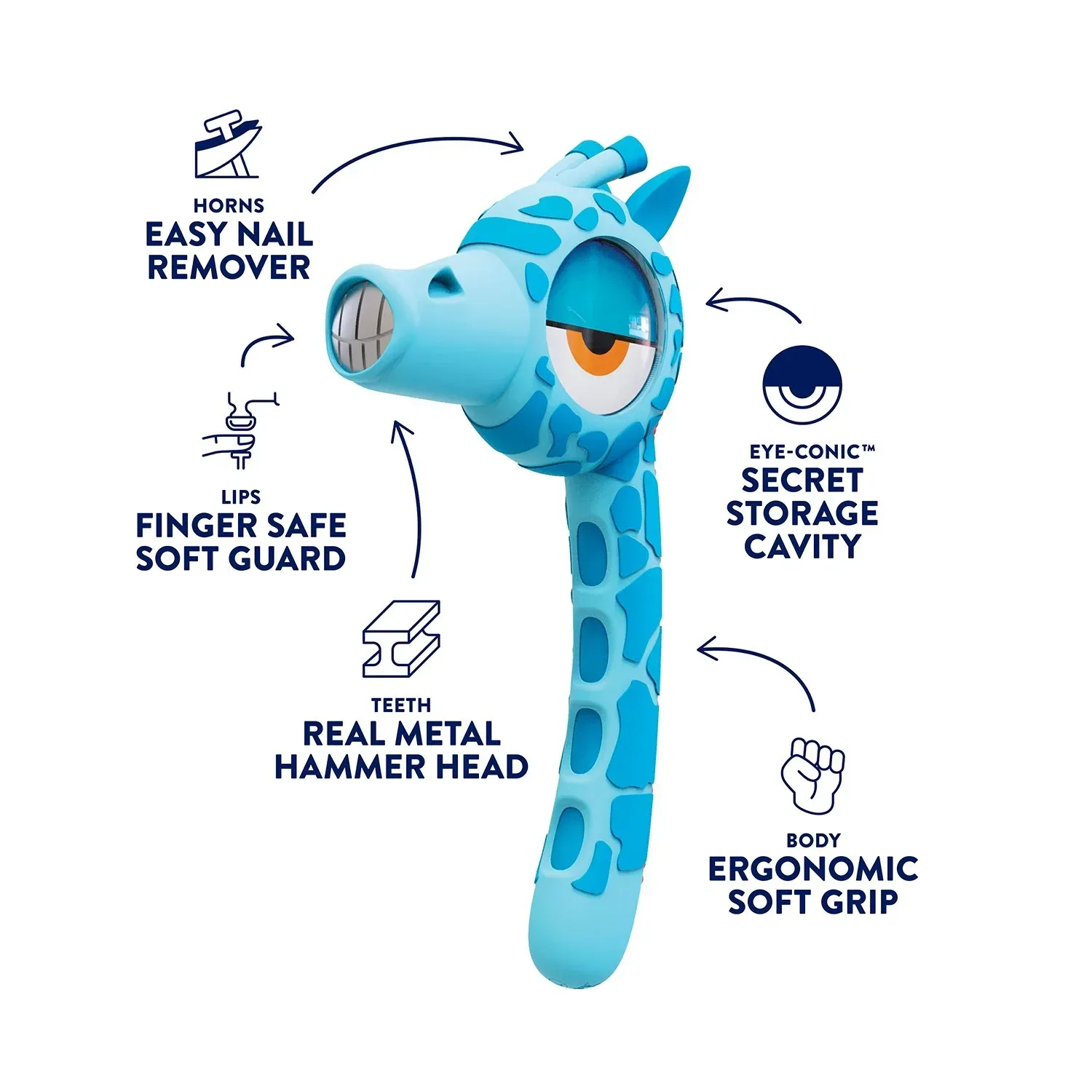 Handy Famm Kid-Friendly Tool Set for Creative and STEM Learning – Giraffe Hammer, Bird Tape Measure, Safety Goggles, Coloring Book - Image 2