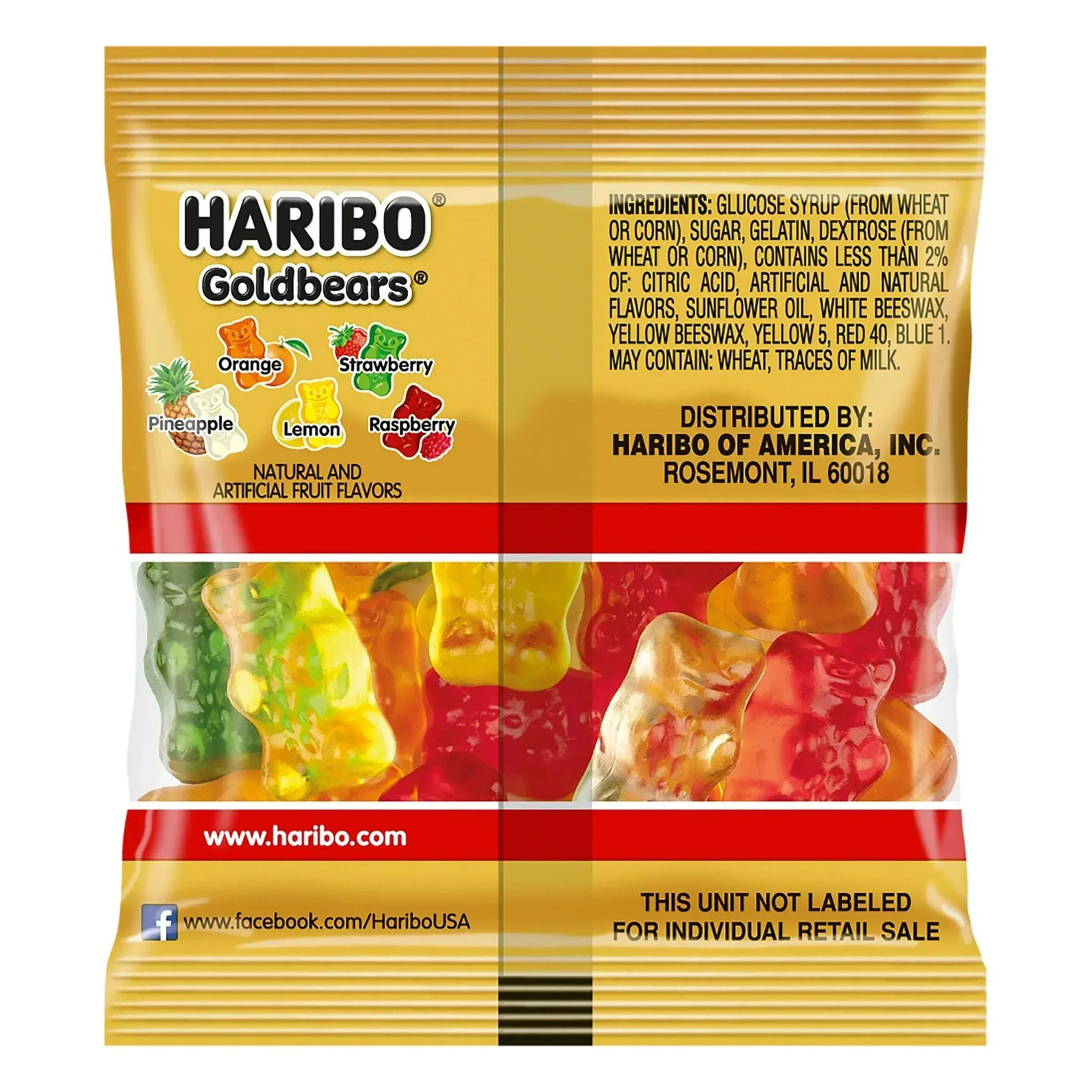 Haribo Goldbears Gummi Candy, Mini Bags, 0.4 oz, 125-count - Image 2