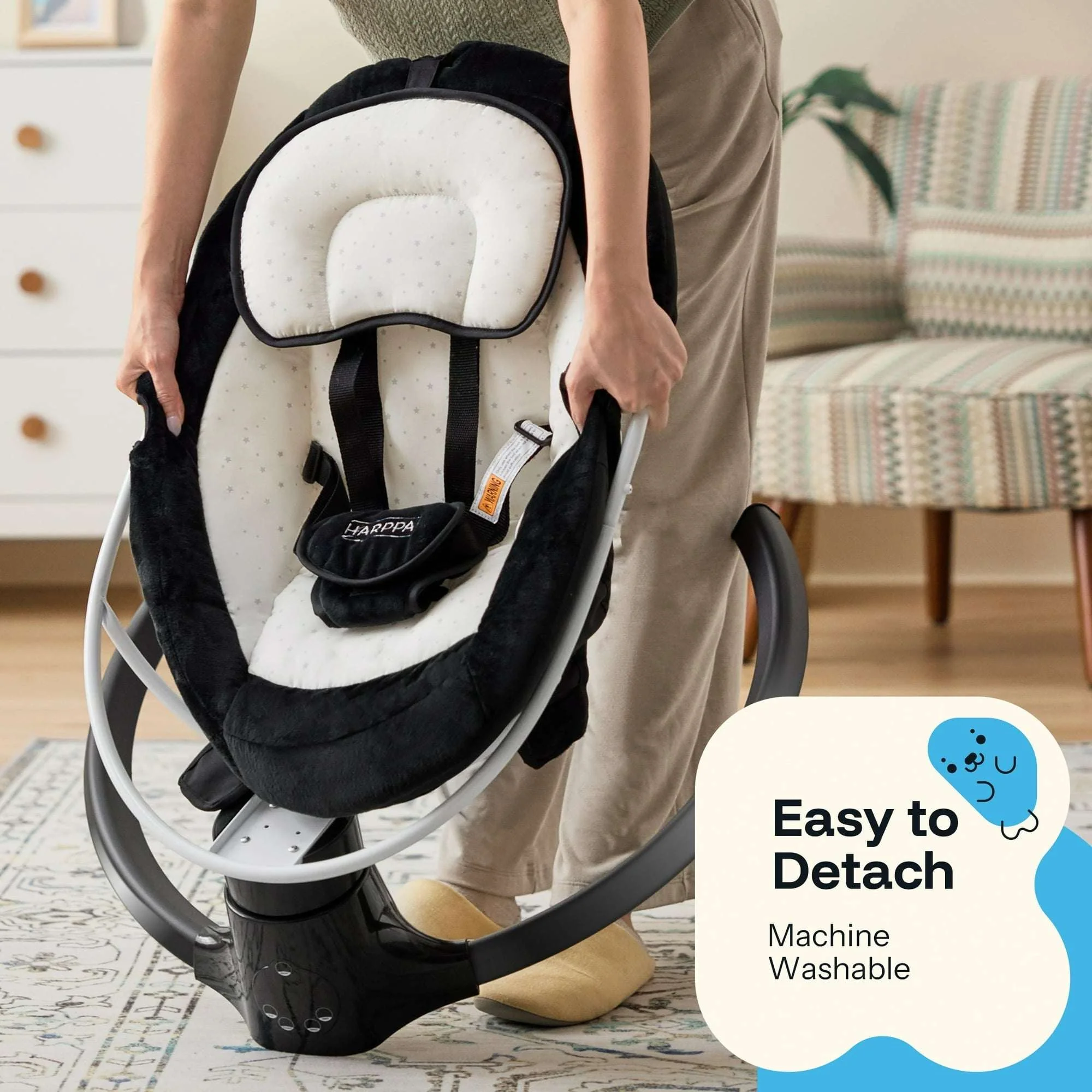 HARPPA Baby Swing for Infants with Remote Control, 5 Sway Speed, 10 Lullabies - Image 3
