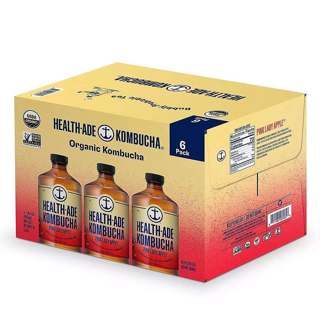 Health-Ade Pink Lady Apple Kombucha, 6 pk./16 oz. - Image 2