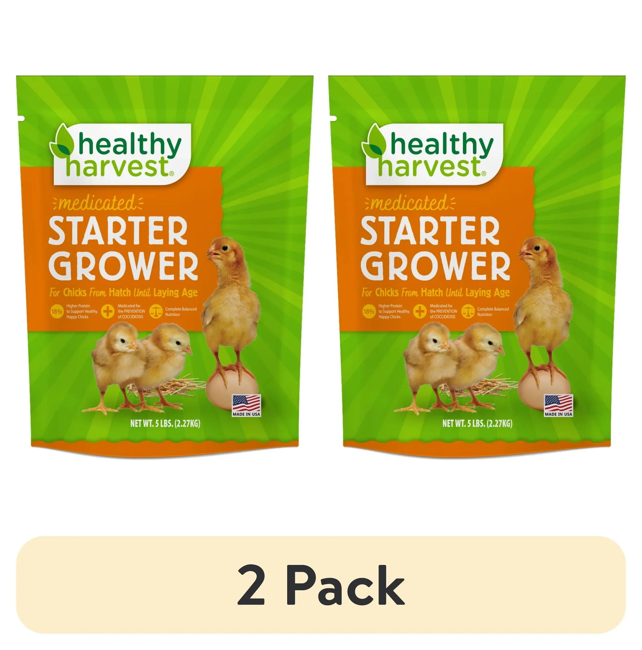 Healthy Harvest Medicated Starter Crumble Feed for Baby Chicks, 5 lb bag - Image 4