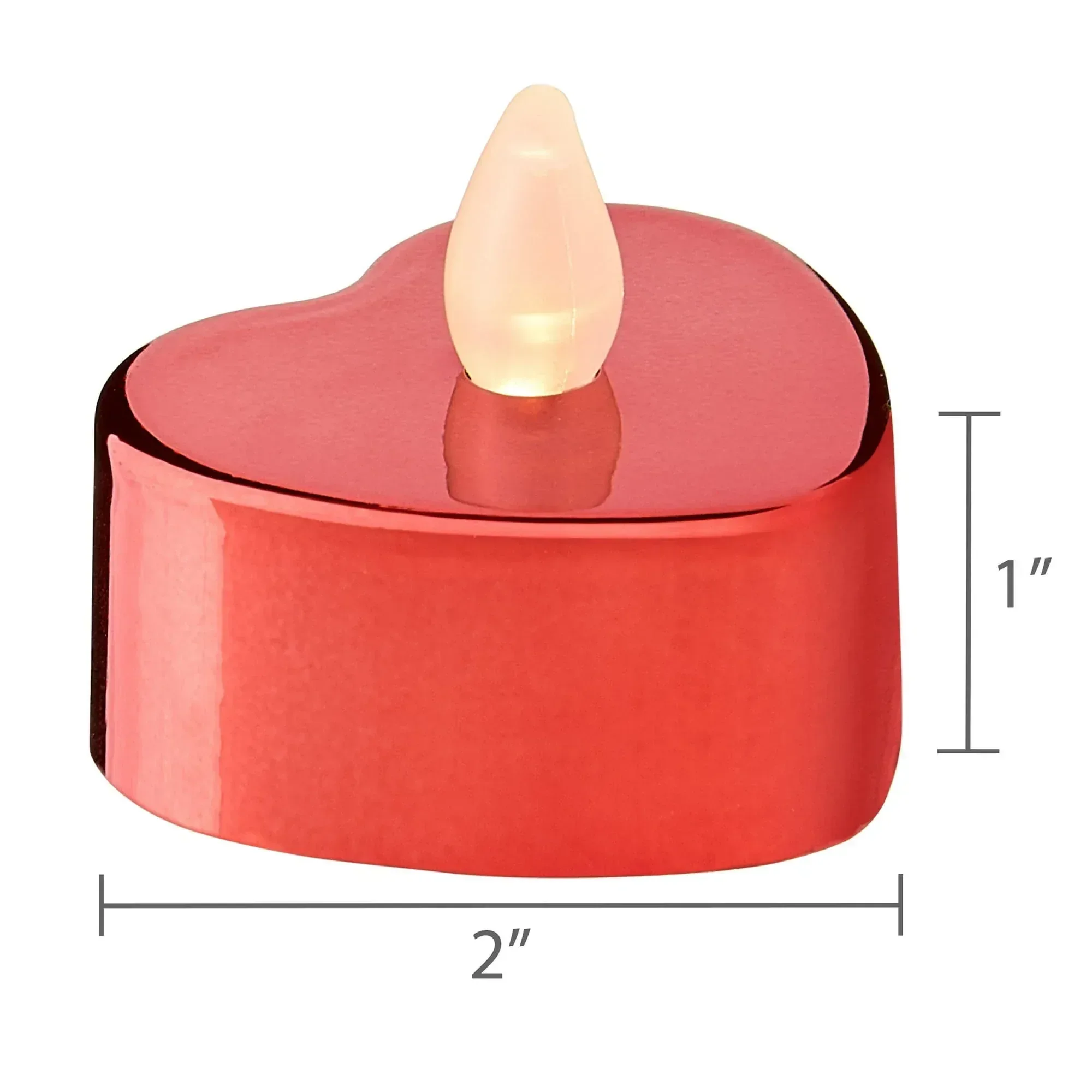 Heart Flameless LED Tealight Candles, Red, 4 Count, Valentine's Day by Way To Celebrate - Image 5