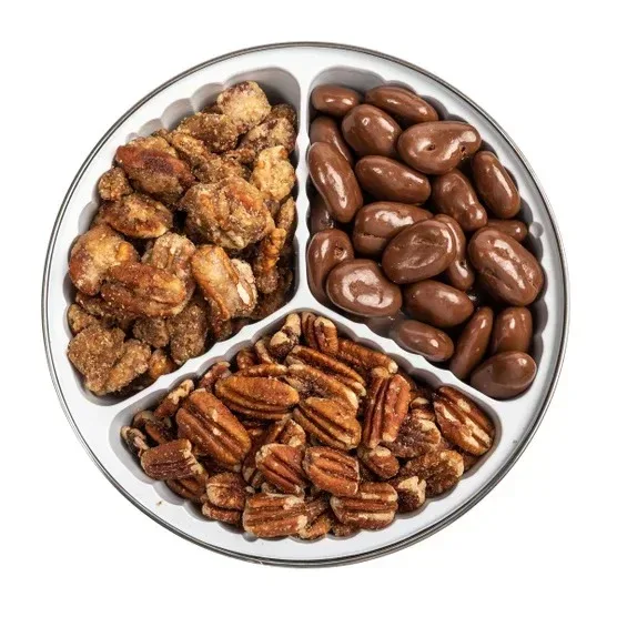 Heaton Pecans Roasted Salted Pecans, Chocolate Covered Pecans, Praline Pecan Tin 2.3 lb Total - Image 2