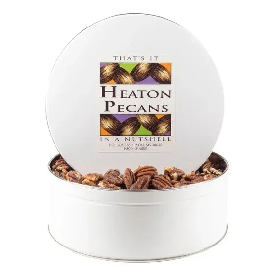 Heaton Pecans Roasted & Salted Pecans Tin 2.5 lbs - Image 2