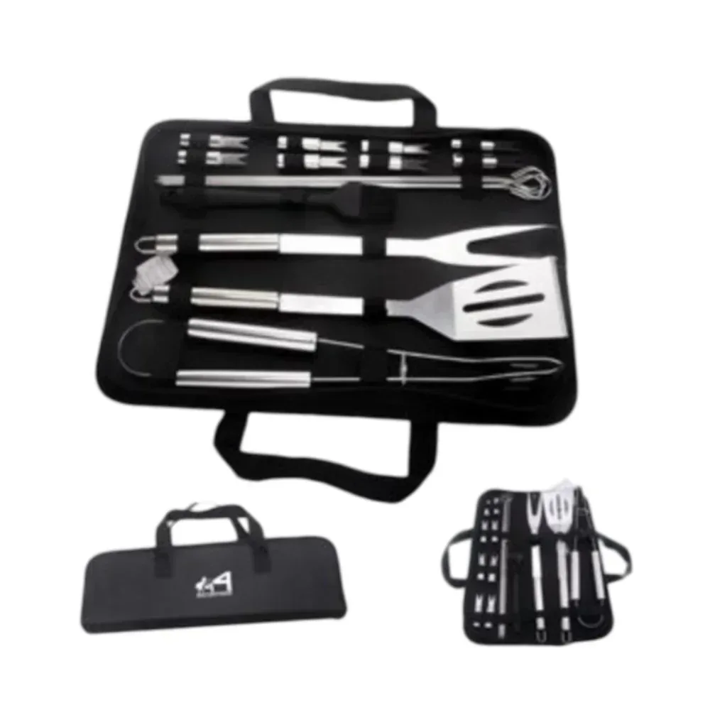 Heavy-Duty Rose Wooden BBQ Grill Tool Set, 15PCS Extra Thick Stainless Steel, Grilling Accessories Kit - Image 2