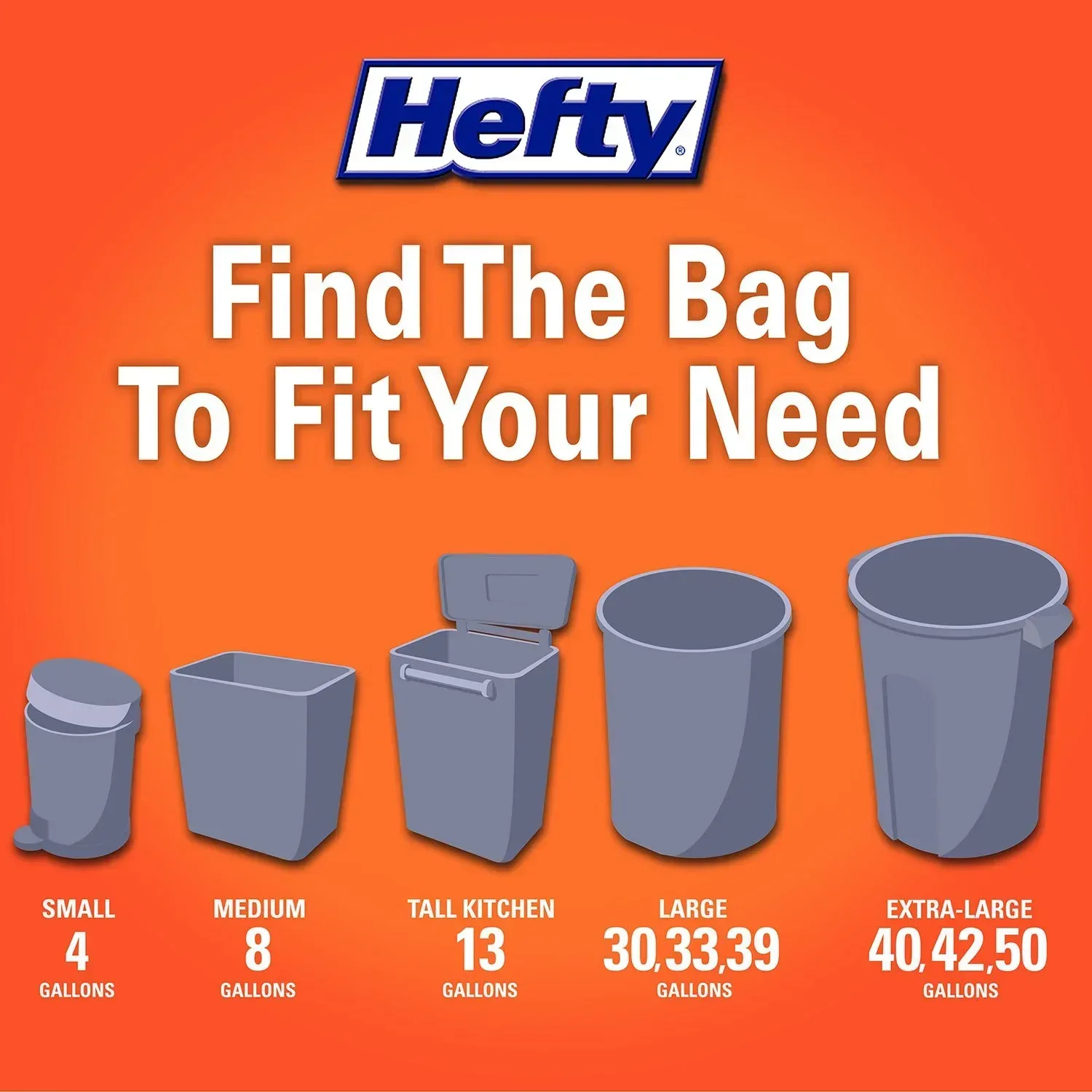 Hefty Ultra Strong Kitchen Drawstring Trash Bags, Fabuloso Scent 13 gal., 130 ct. - Image 5