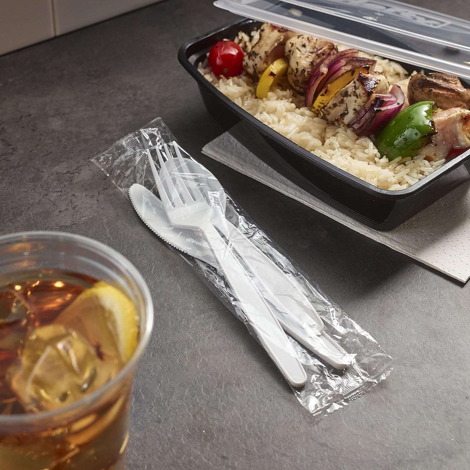 Hefty Wrapped Disposable Plastic Utensils Set, White Disposable Utensils for Picnics, BBQs, Camping, Parties, and More, Includes Forks, Spoons, and Knives - Image 3