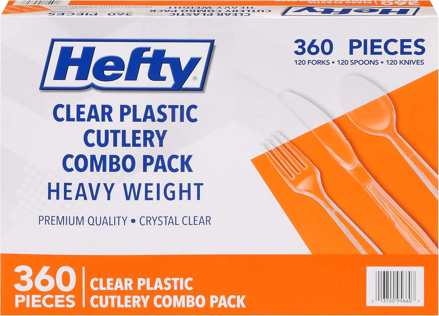 Hefty Wrapped Disposable Plastic Utensils Set, White Disposable Utensils for Picnics, BBQs, Camping, Parties, and More, Includes Forks, Spoons, and Knives - Image 7