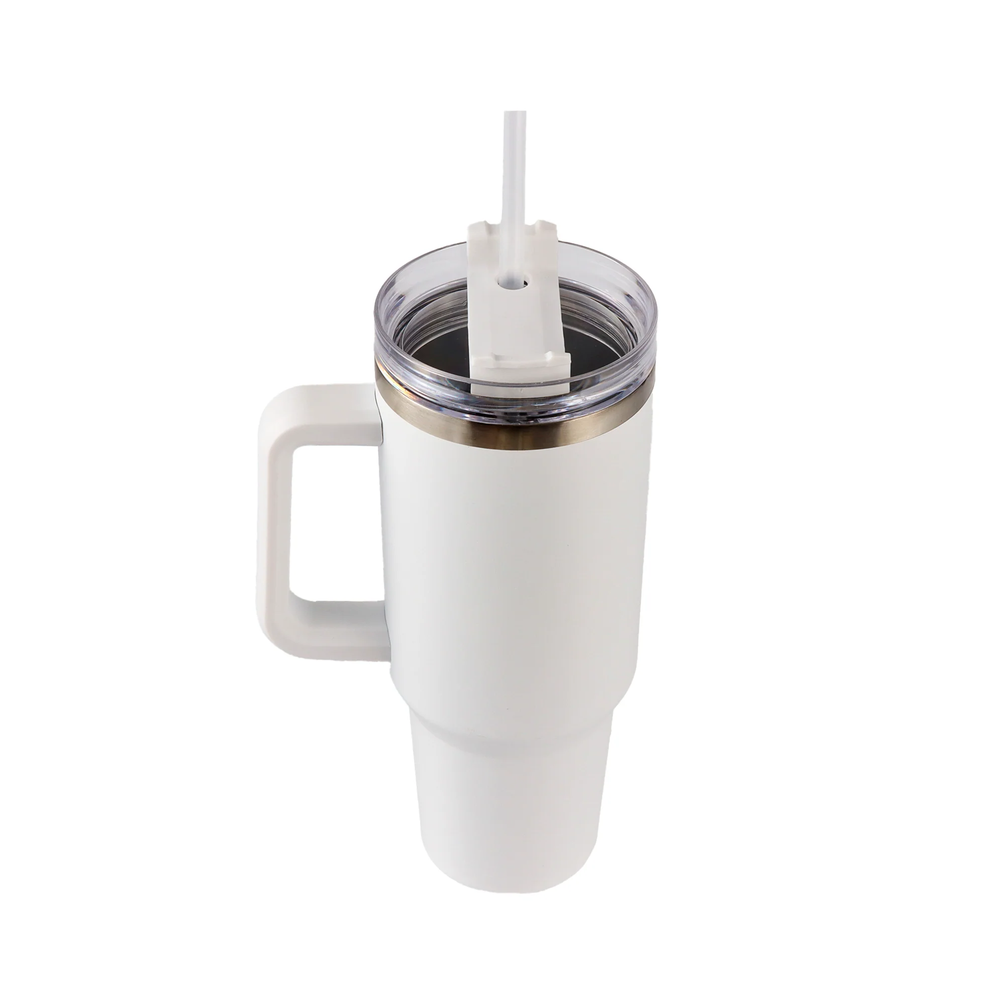 Hello Hobby 40oz Stainless Steel Tumbler with Handle and Lid Straw, Double Wall Insulated, White Blank - Image 3