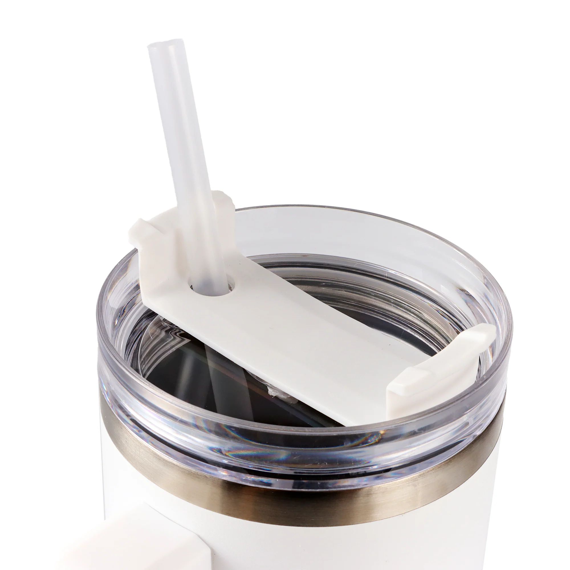 Hello Hobby 40oz Stainless Steel Tumbler with Handle and Lid Straw, Double Wall Insulated, White Blank - Image 4