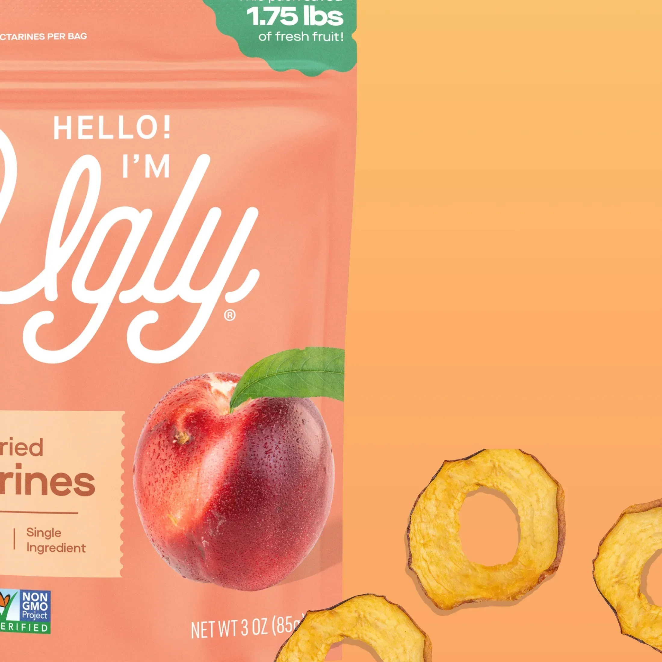 Hello! I'm Ugly Dried & Sliced Nectarines, No Sugar Added Snacks, Unsweetened Dried Fruit, 3 oz - Image 6