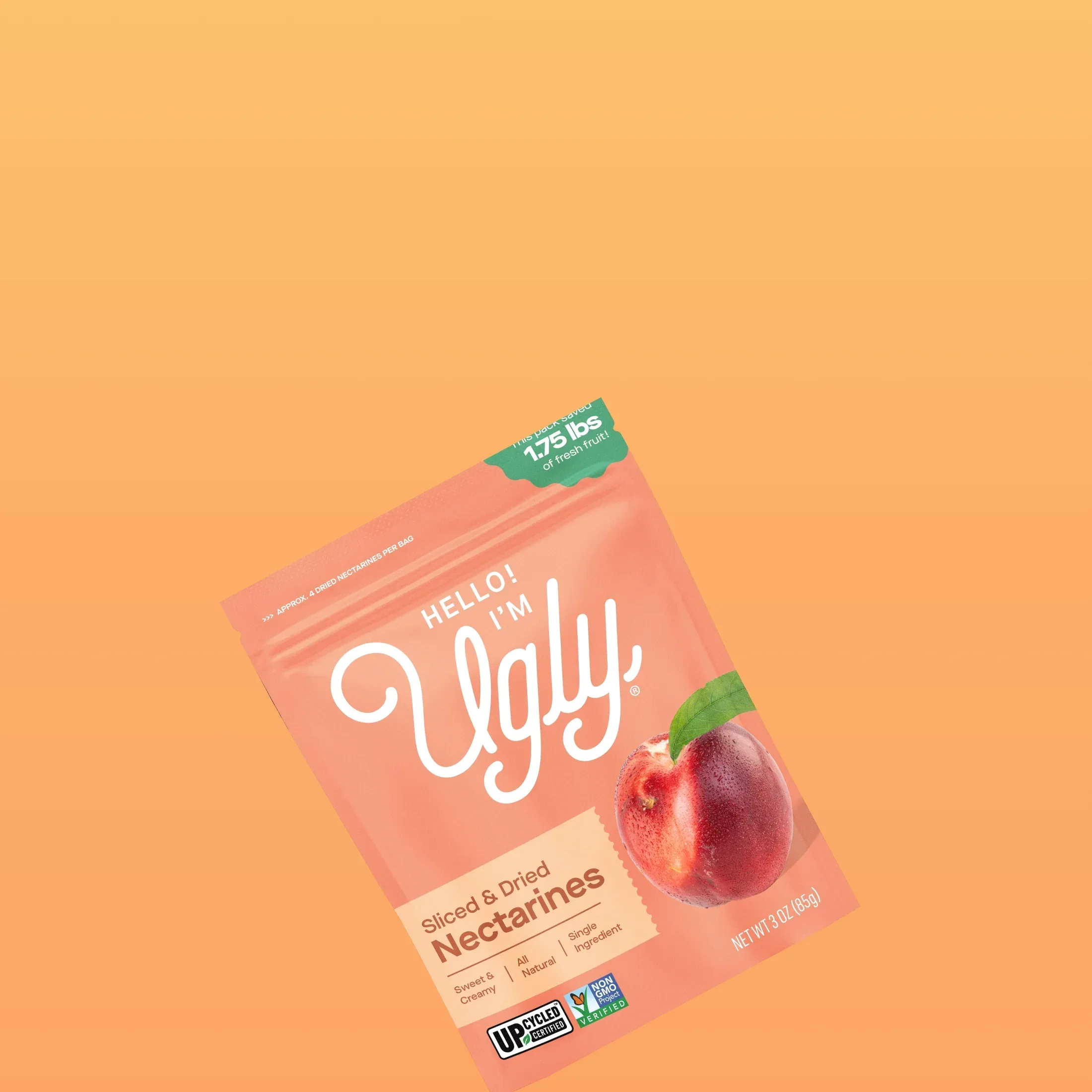 Hello! I'm Ugly Dried & Sliced Nectarines, No Sugar Added Snacks, Unsweetened Dried Fruit, 3 oz - Image 7