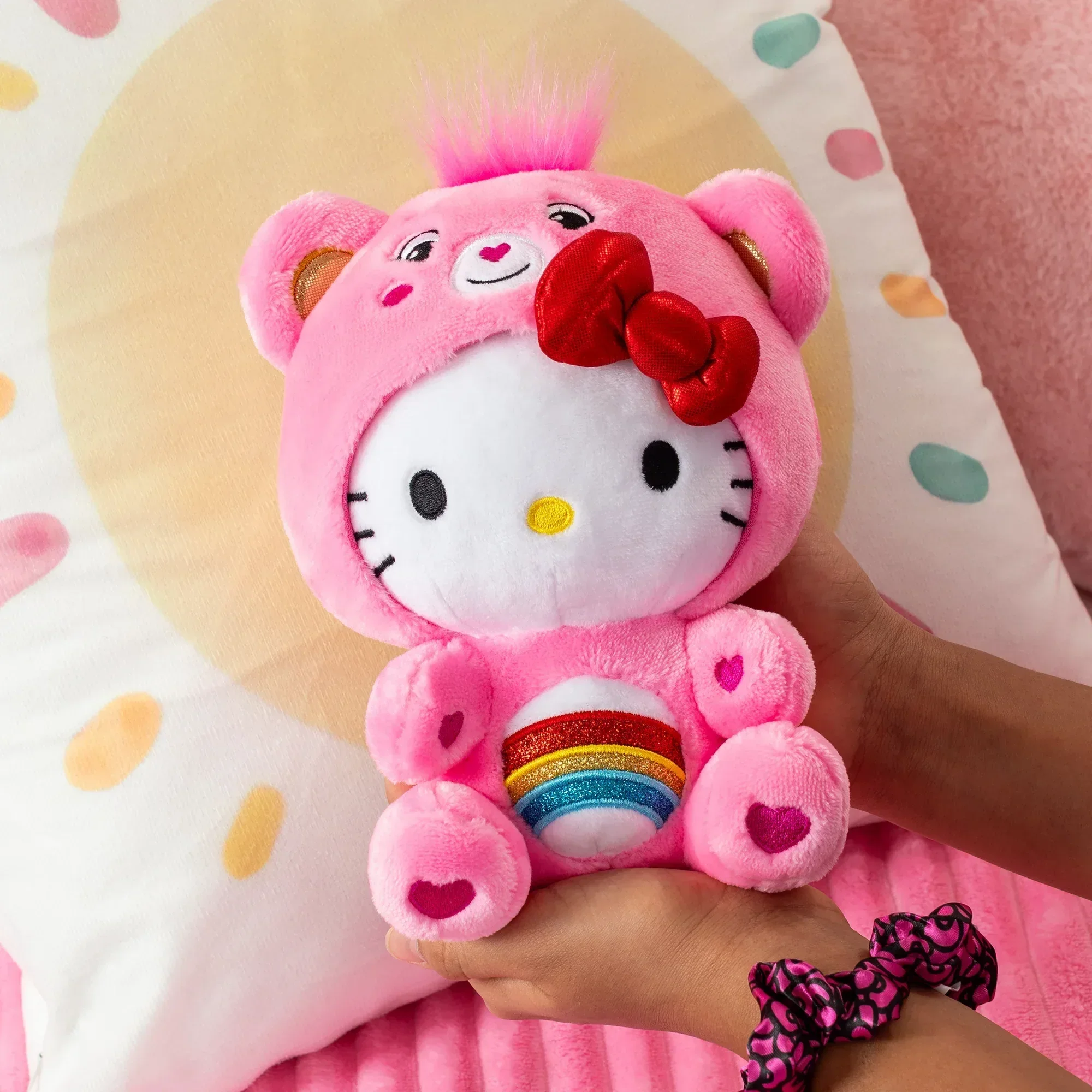 Hello Kitty Dressed As Cheer Bear Care Bears 9" Fun-Size Plush - Soft, Huggable Bestie! - Image 2