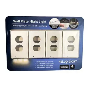 Hello Light 4 pc. LED Outlet Cover Pack