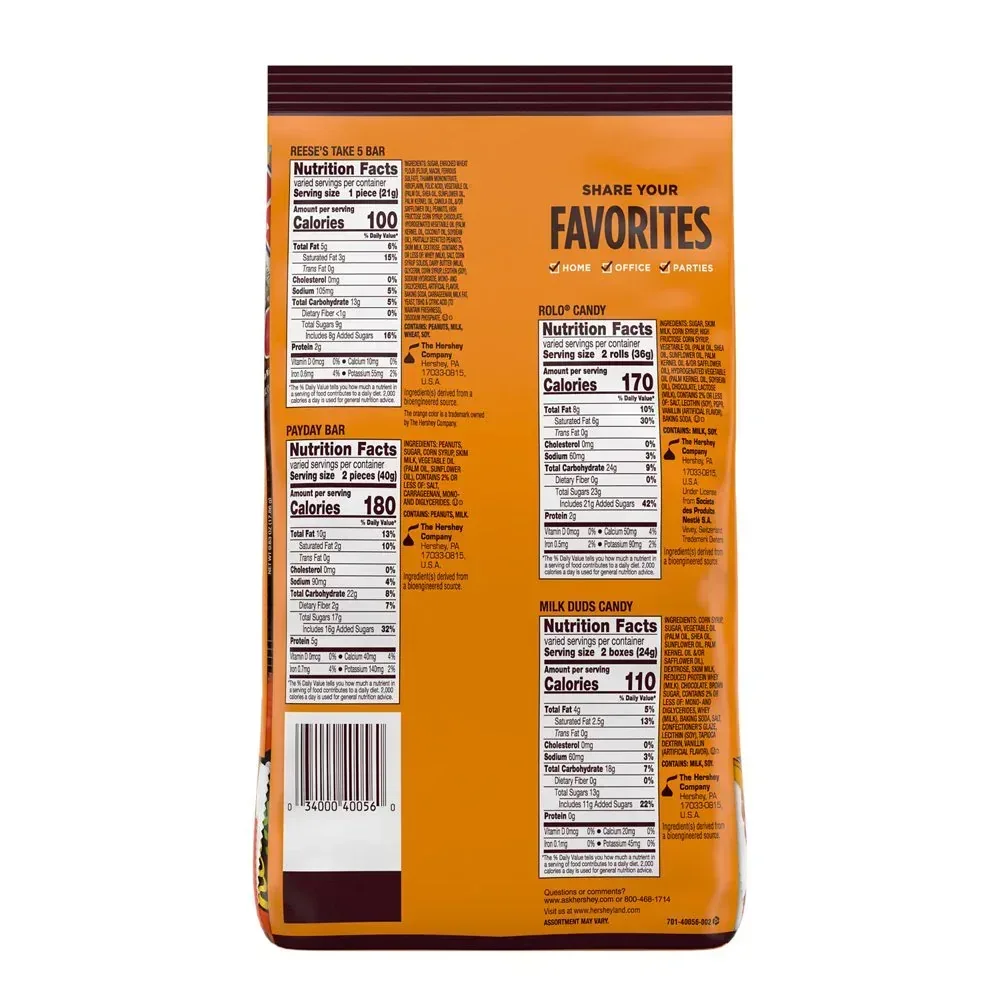 Hershey Assorted Caramel Flavored Snack Size Candy, Party Pack 32.08 Oz - Image 3