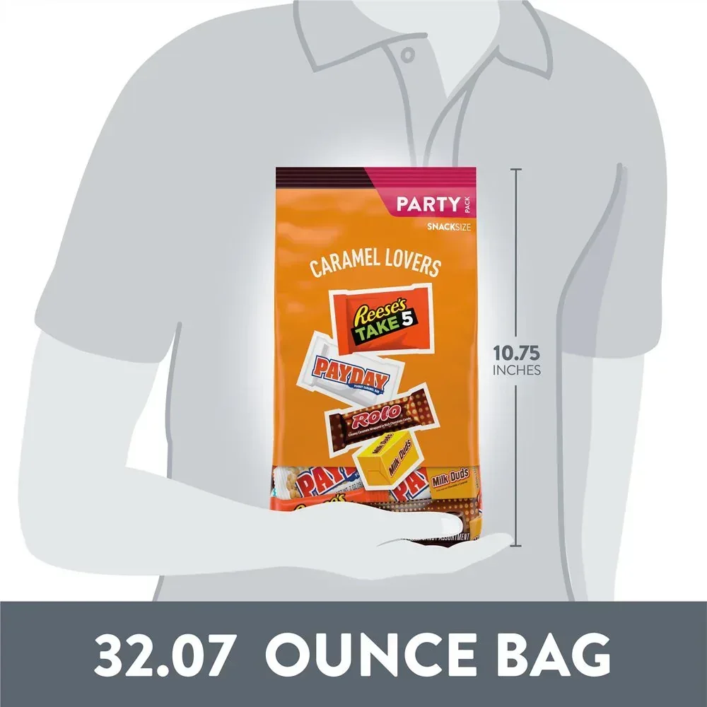 Hershey Assorted Caramel Flavored Snack Size Candy, Party Pack 32.08 Oz - Image 7