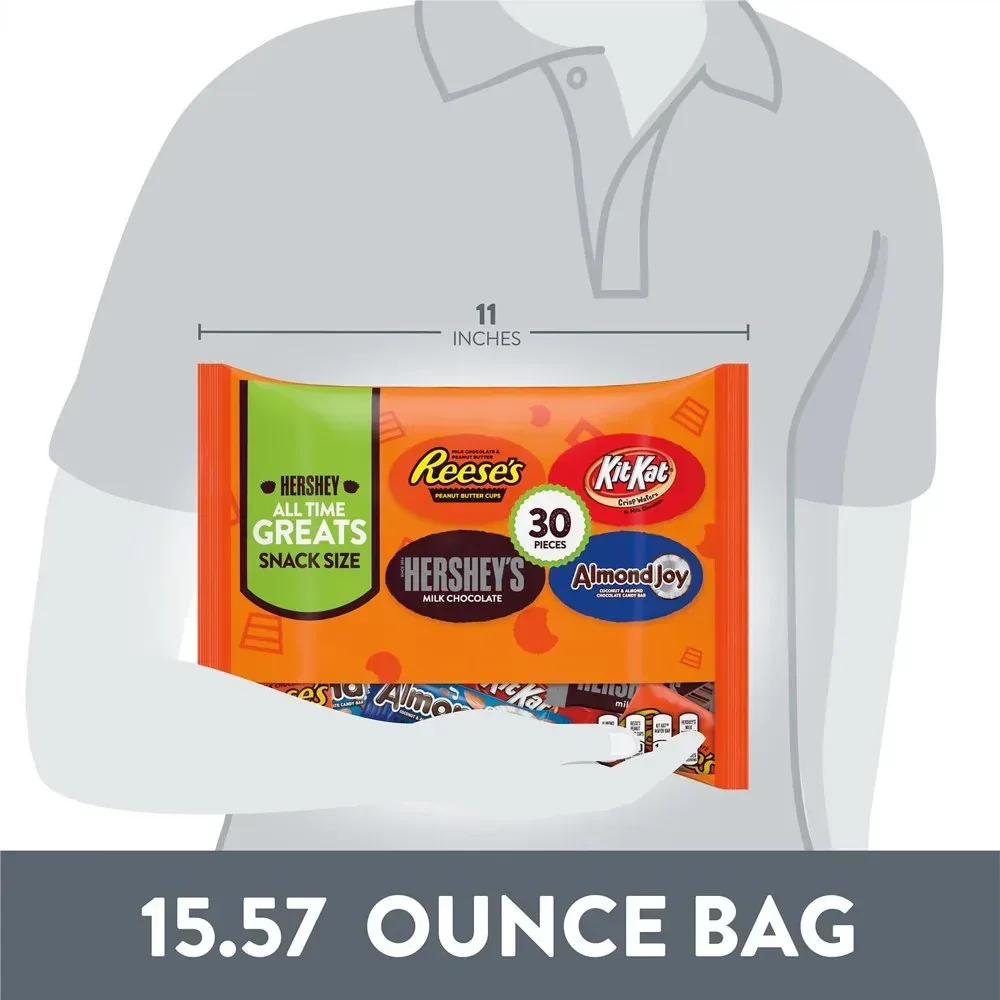 Hershey Assorted Chocolate Snack Size Candy, Variety Bag 15.57 Oz, 30 Pieces - Image 6