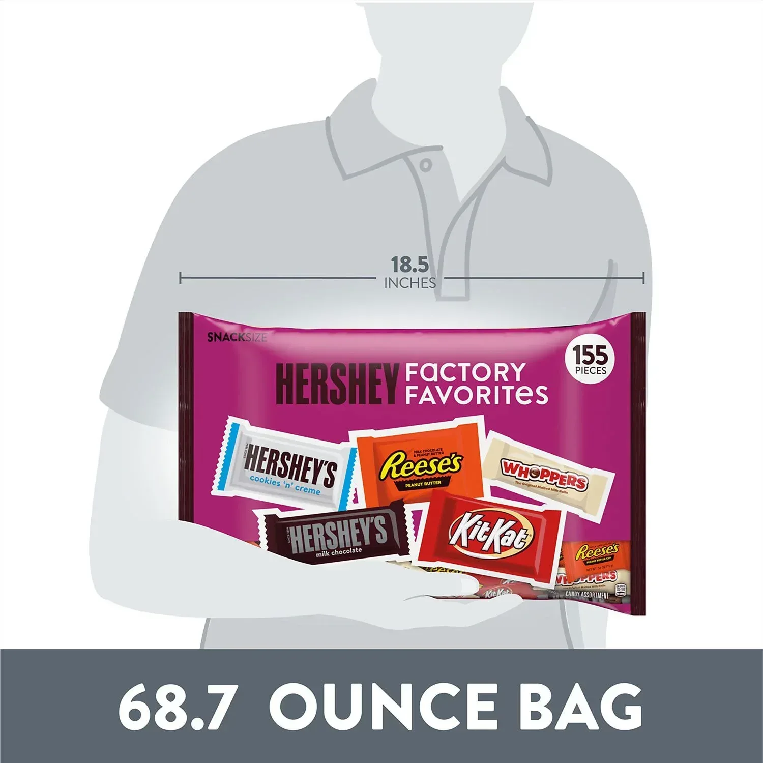 HERSHEY'S Assorted Chocolate Factory Favorites Snack Size Candy, 155 pcs. - Image 2