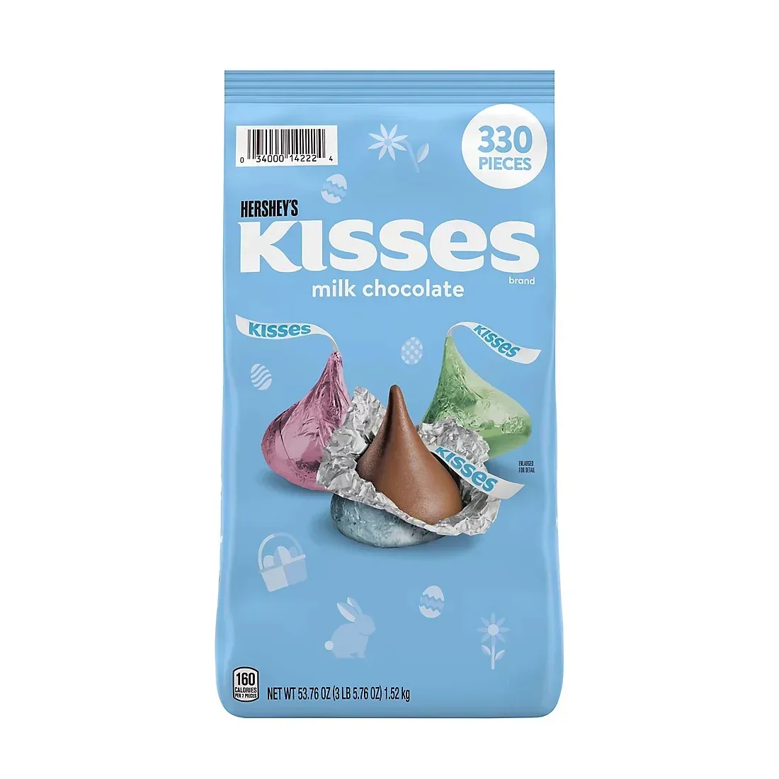 Hershey's Kisses Milk Chocolate, Easter Candy Bulk Bag, 330 ct.