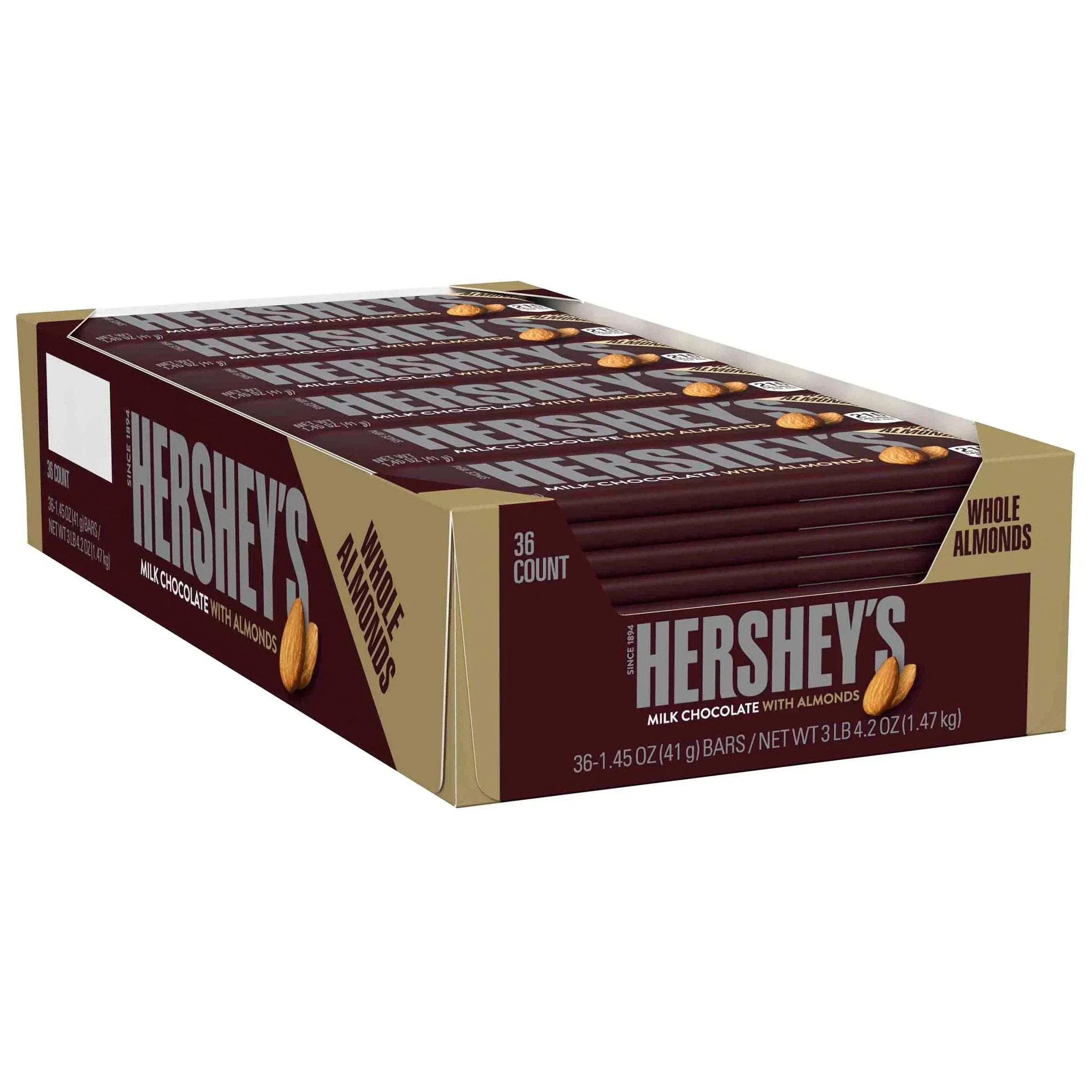 Hershey's Milk Chocolate With Almonds, 1.45 oz, 36-count - Image 3