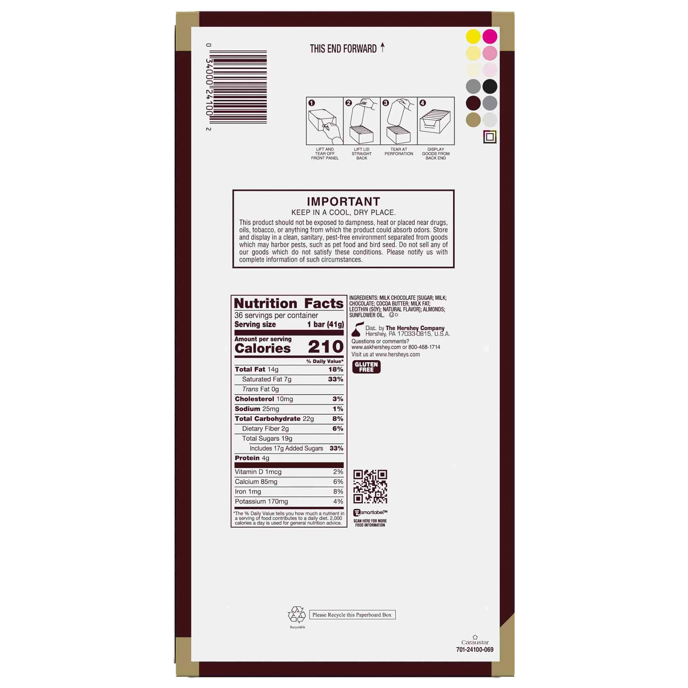 Hershey's Milk Chocolate With Almonds, 1.45 oz, 36-count - Image 4