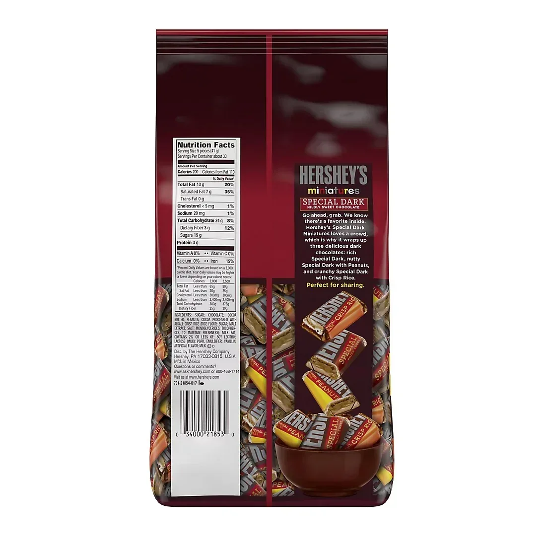 Hershey's Special Dark Chocolate Miniatures, 48 oz. - Image 2