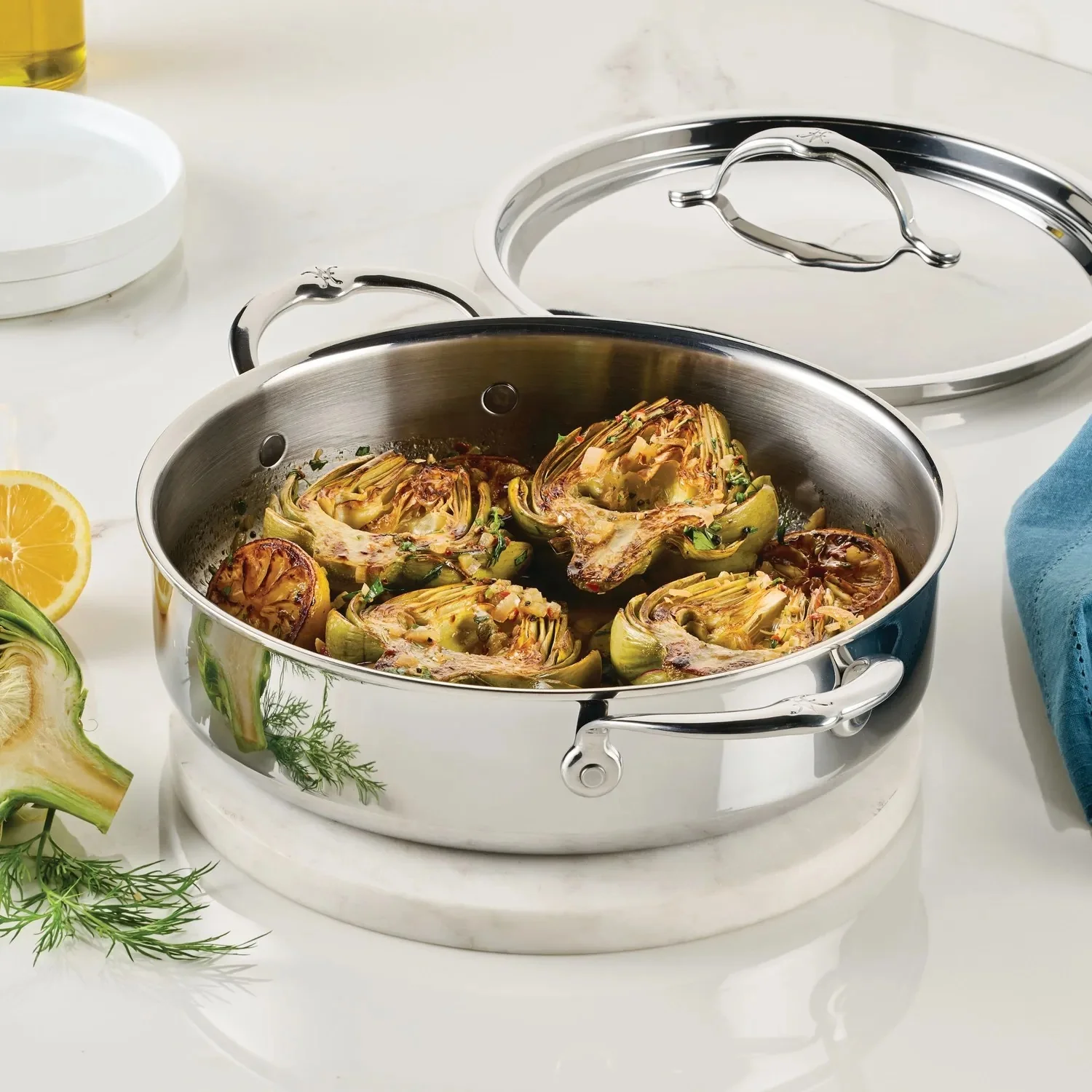 Hestan ProBond Luxe Stainless Steel Braiser, 3.5 qt. - Image 2