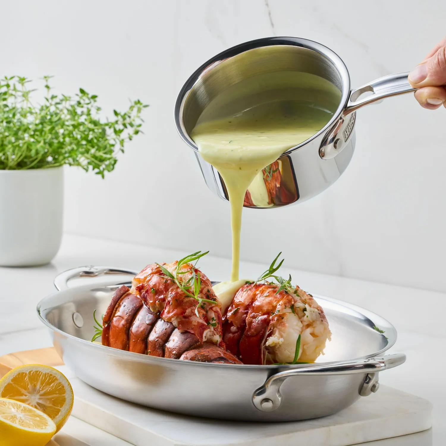 Hestan ProBond Luxe Stainless Steel Butter Warmer, 0.75qt. - Image 2