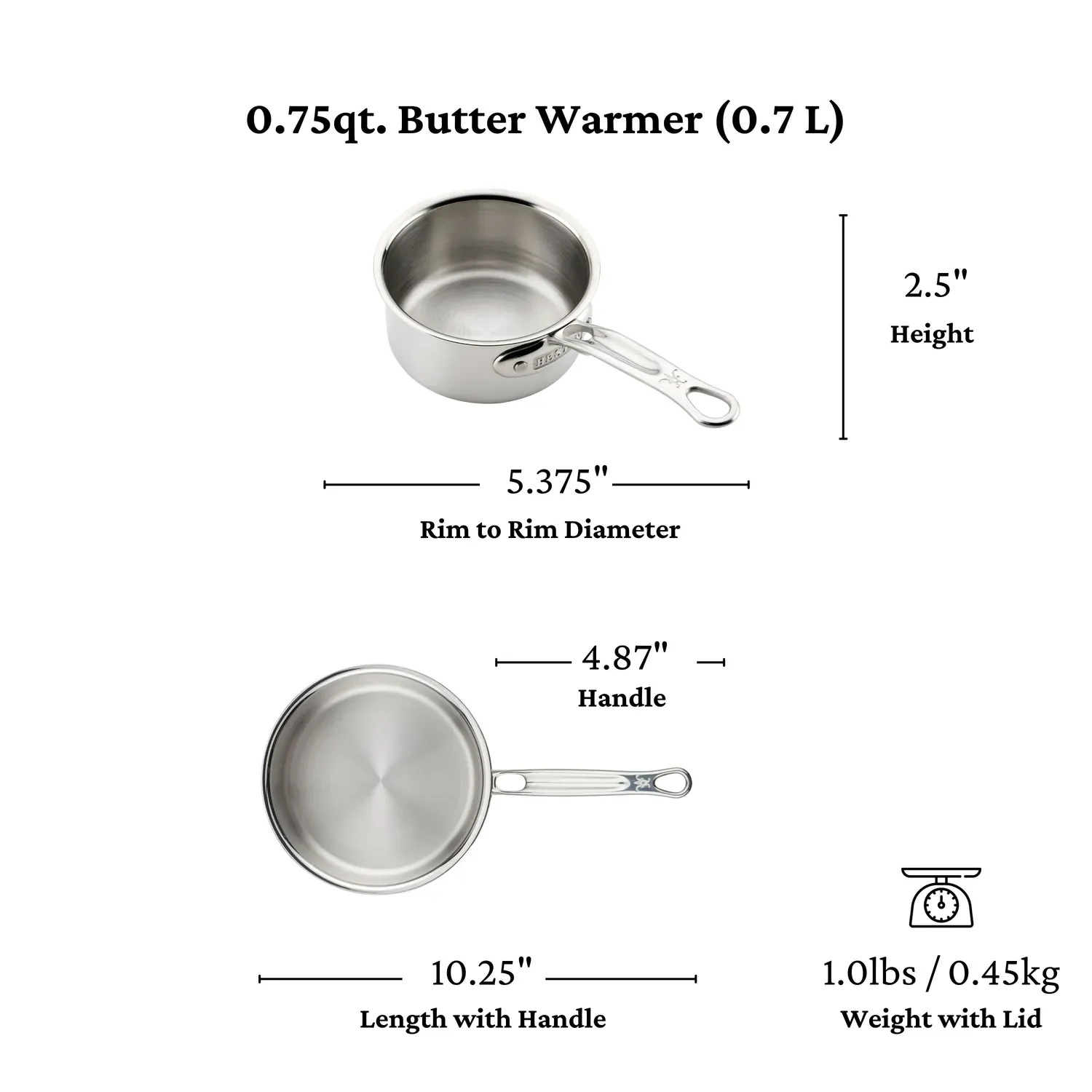 Hestan ProBond Luxe Stainless Steel Butter Warmer, 0.75qt. - Image 5
