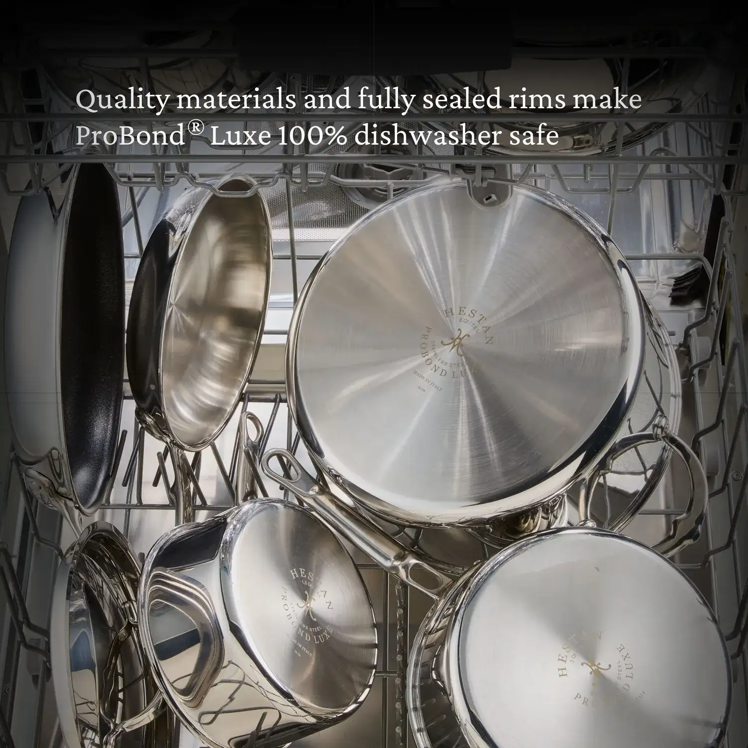 Hestan ProBond Luxe Stainless Steel Saucier with Lid, 2qt. - Image 6