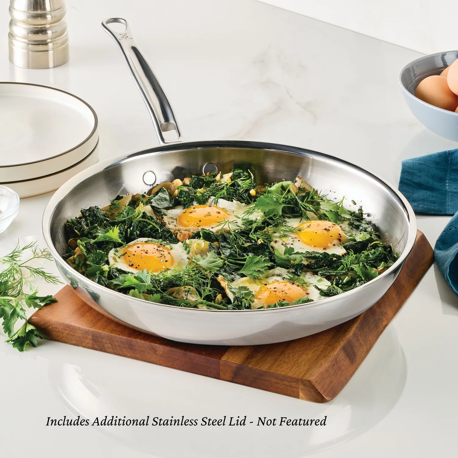 Hestan ProBond Luxe Stainless Steel Skillet with Lid, 11" - Image 2