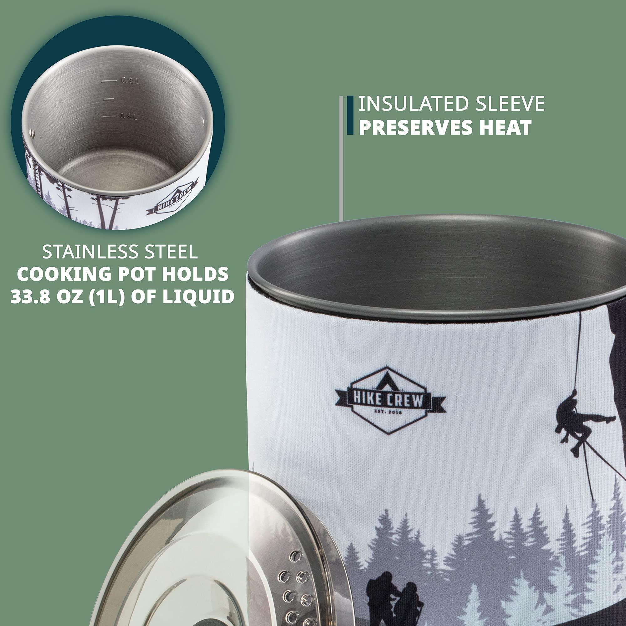 Hike Crew Portable Stove & Cooking System 1-Burner Propane Outdoor Stove with 1L Pot and Cooktop - Image 2