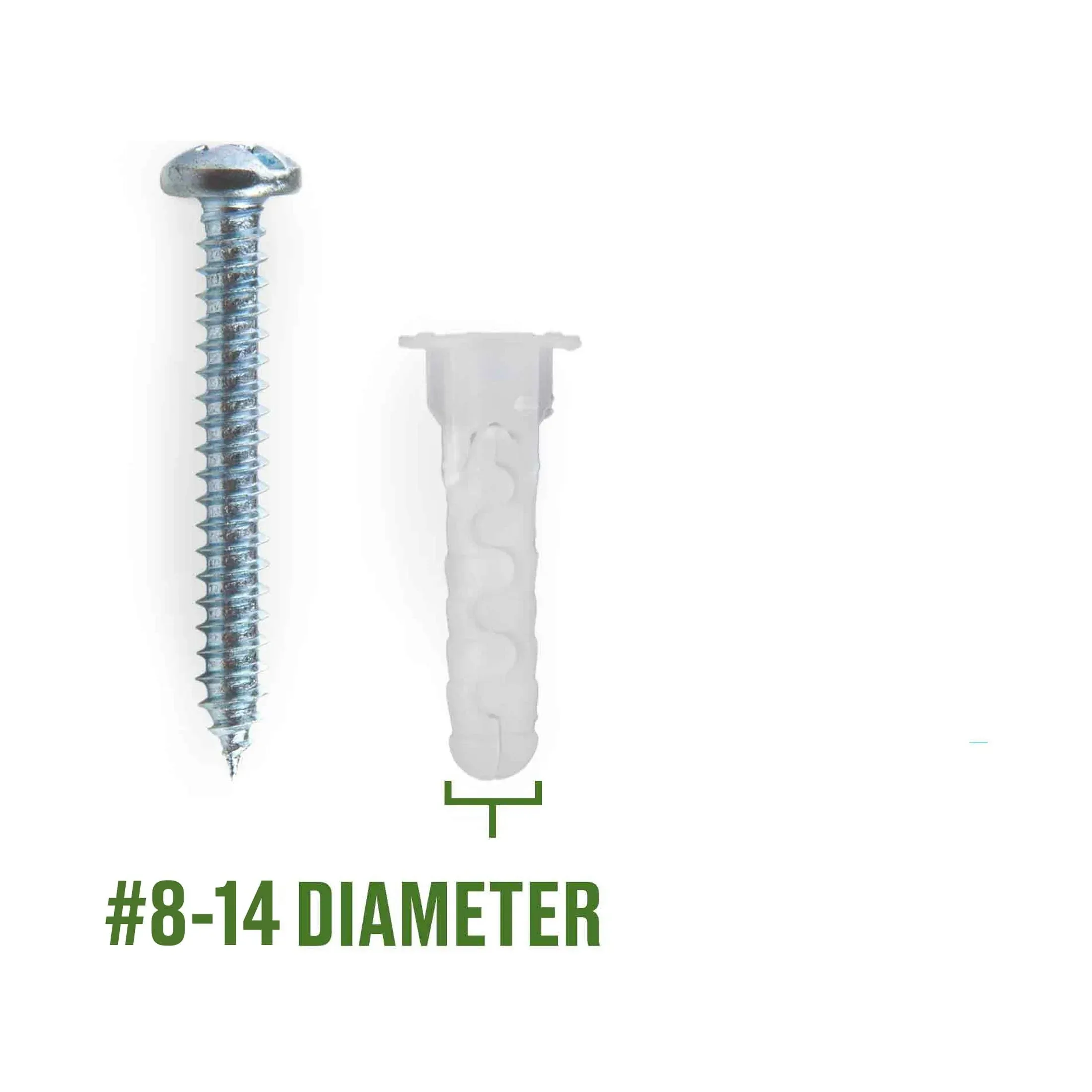Hillman Caiman Multi-material Wall Anchors, #8-14, Nylon and Steel, 40 lb., White, 4 sets - Image 3