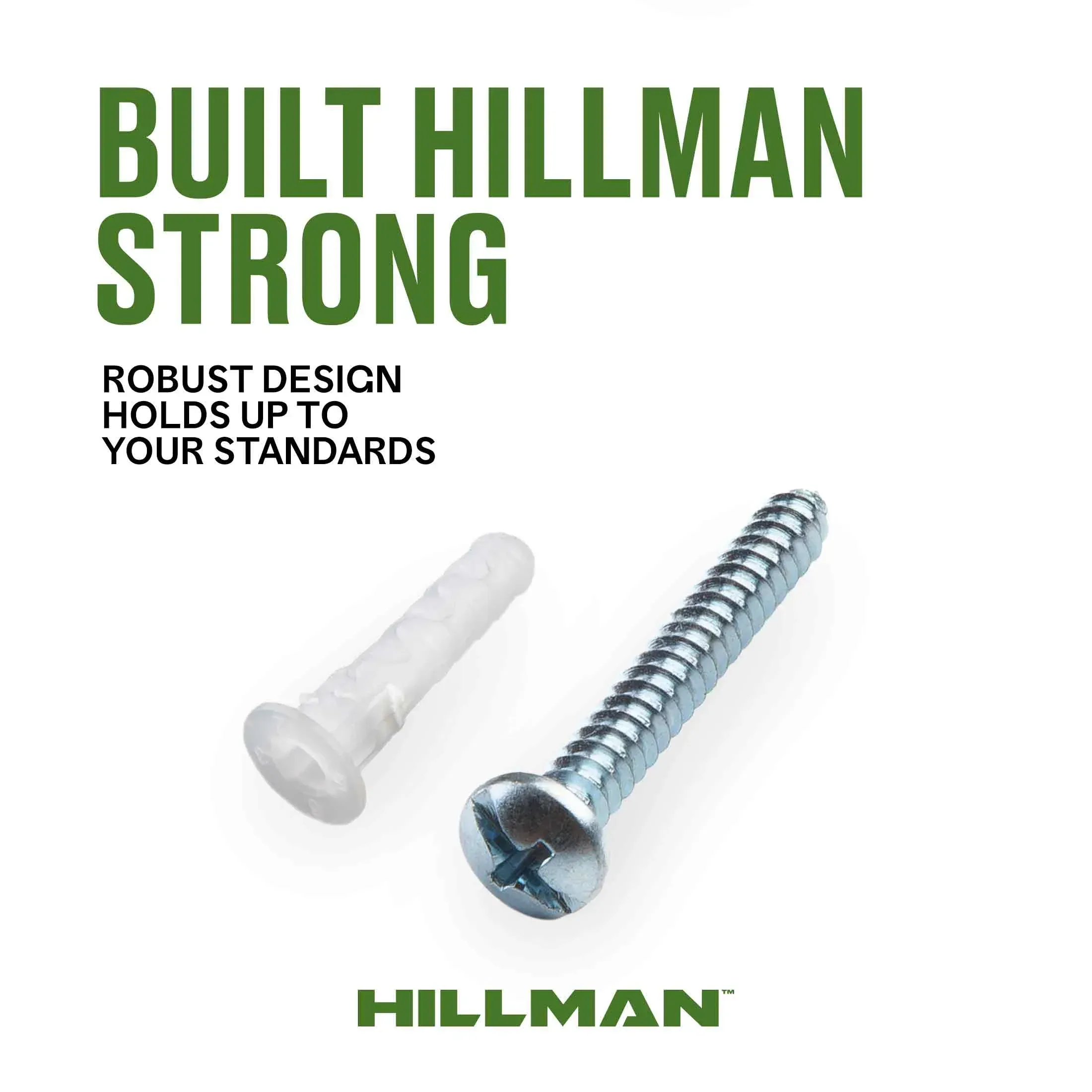 Hillman Caiman Multi-material Wall Anchors, #8-14, Nylon and Steel, 40 lb., White, 4 sets - Image 9