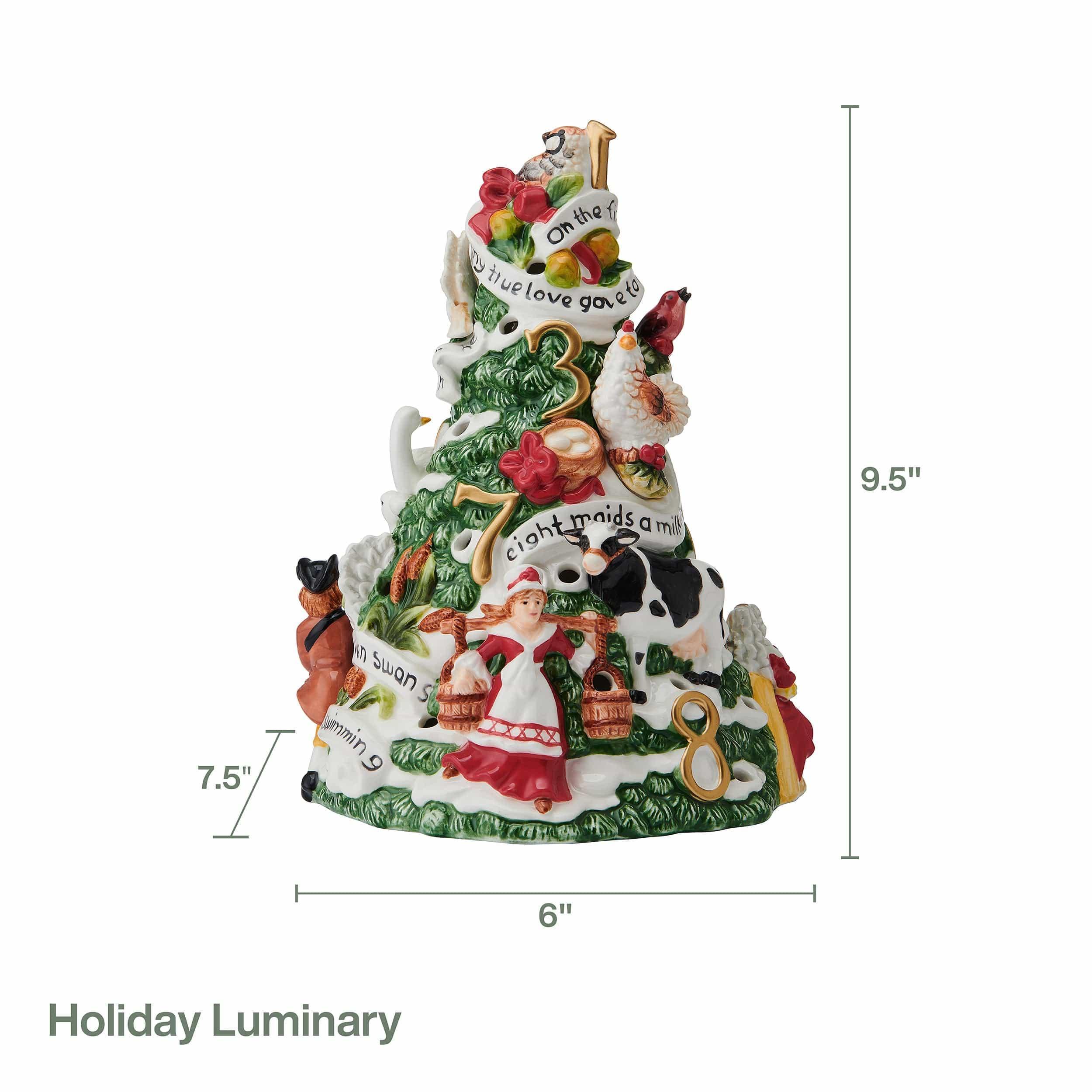 Holiday Luminary Christmas Tree LED Figurine, 9.5 IN - Image 3