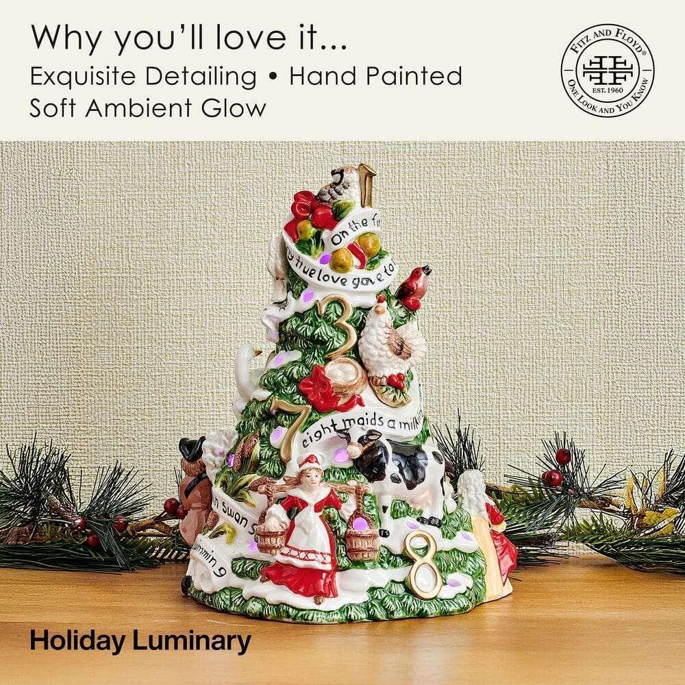 Holiday Luminary Christmas Tree LED Figurine, 9.5 IN - Image 5