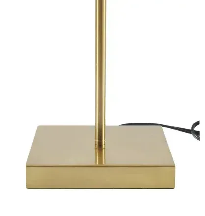 Home Decor Collection Brass Table Lamp with Pleated Shade, 21"H - Image 2